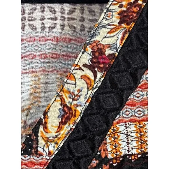 Gibson Top XL Orange Floral Patchwork Hippie Peasant Boho Western Floral Babydol - Picture 5 of 11